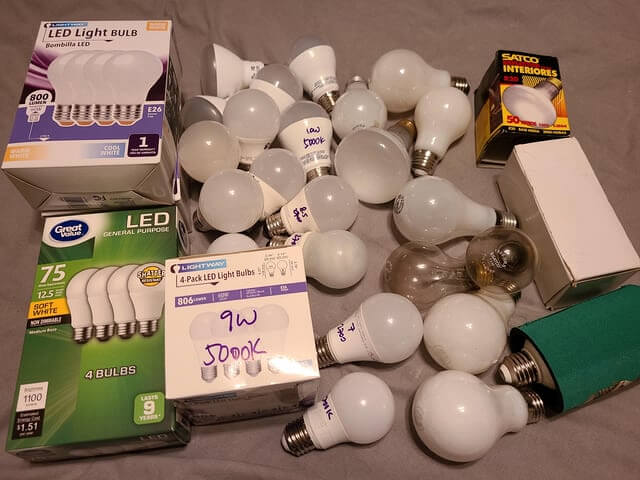 Unused and Broken Light Bulbs