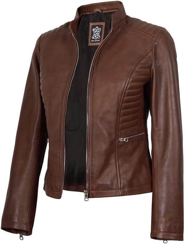 Decrum Leather Jacket - Stylish Comfort for Women 