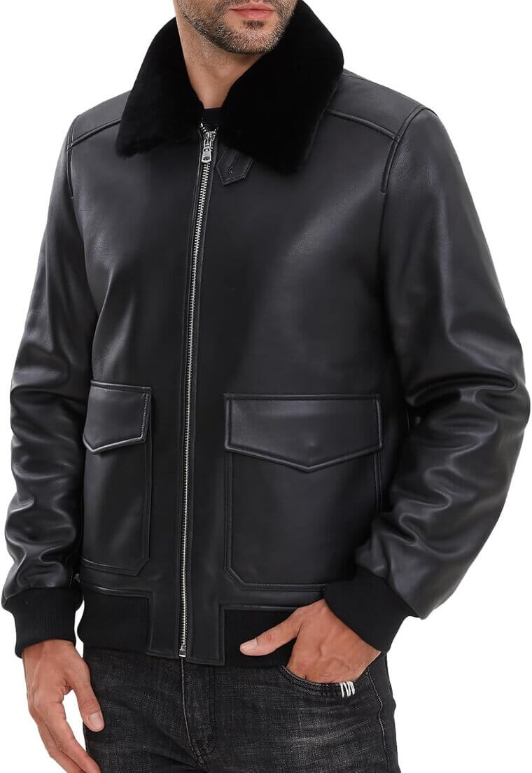 Silver Fashions Jacket - Stylish Lambskin with Removable Fur Collar 