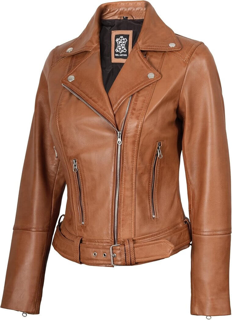 Decrum Leather Jacket - Stylish, Versatile Women's Wear 