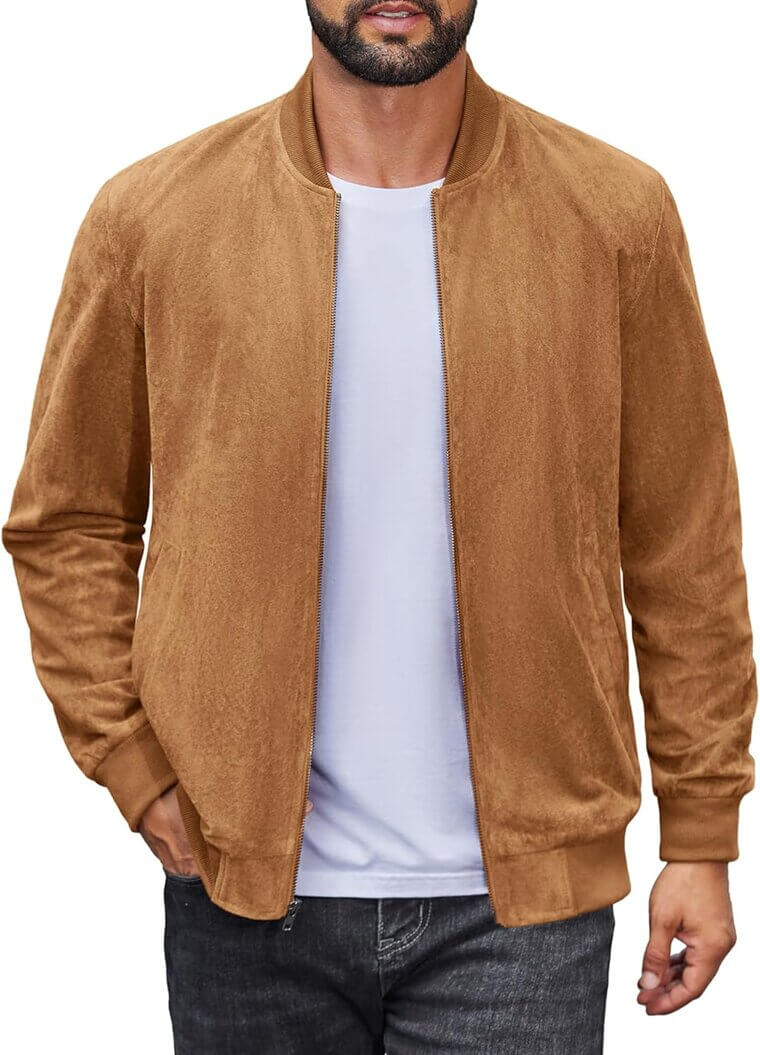 COOFANDY Suede Bomber - Lightweight Style & Comfort - Don’t Miss the 43% Discount!