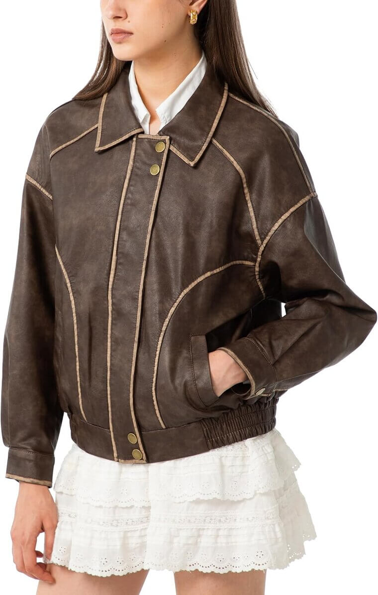 Ababalaya Leather Jackets - Stylish Vintage Motorcycle Coats for Winter 