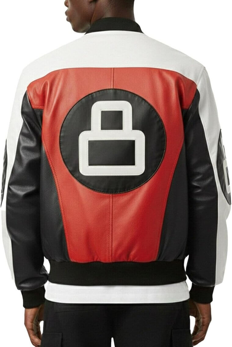 Retro 8-Ball Jacket - Stylish Faux Leather Bomber for Men - Now 30% Off!