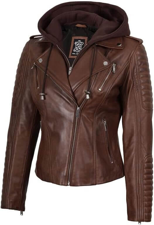 Decrum Leather Jacket - Stylish Comfort with Detachable Hood 