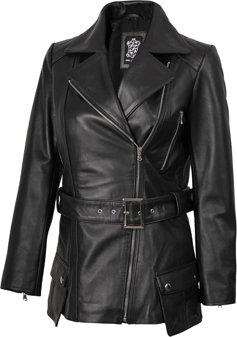 Decrum Leather Jacket - Stylish Comfort for Women 