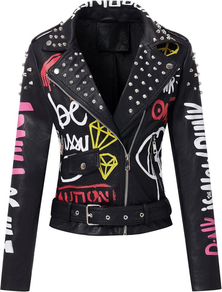 RISISSIDA Moto Jacket - Trendy Faux Leather with Studs, Perfect for Fall! - 38% Off!