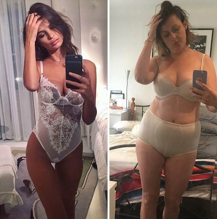 Expectativa de selfie sexy Vs. Resultado