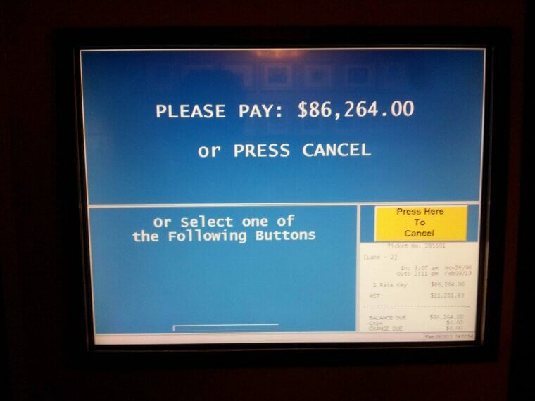 Le ticket de parking le plus cher