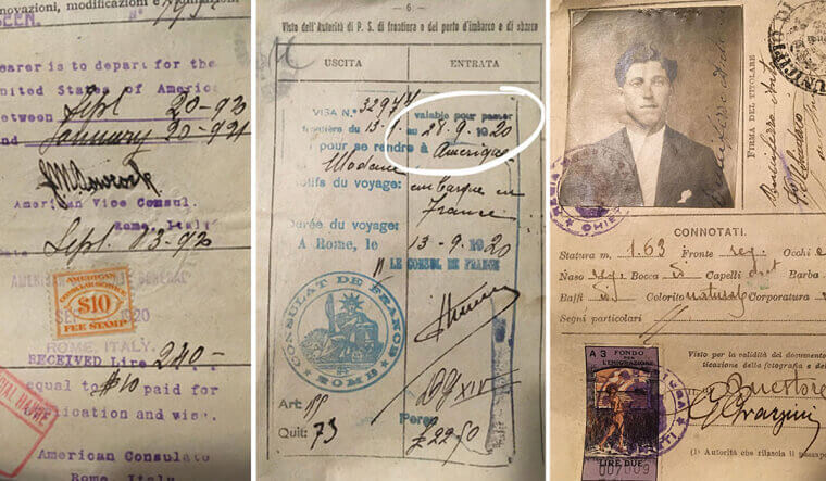 A 100-Year-Old Italian Passport And Ticket To America