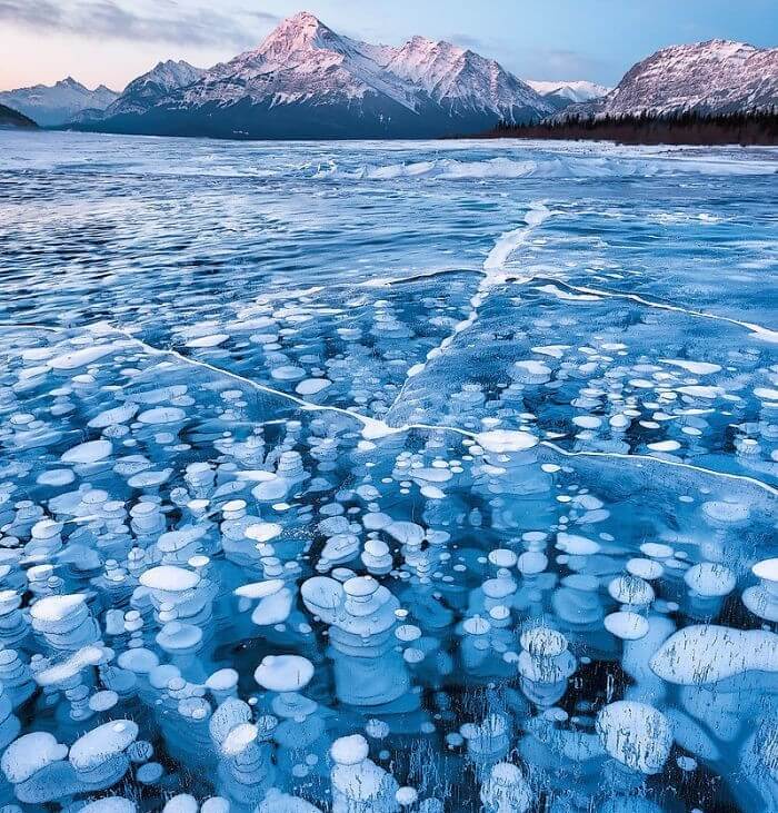 Пузыри Метана Под Замерзшим Озером