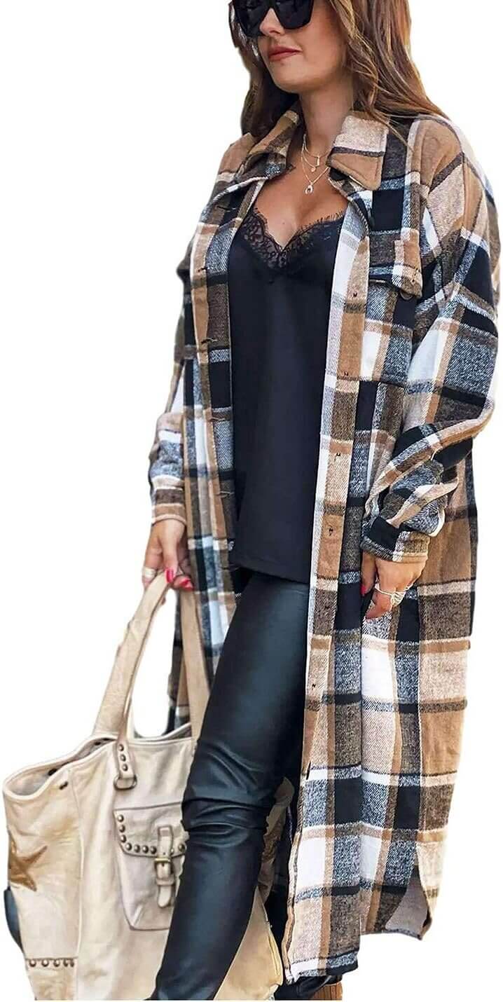 Women's Flannel Shacket - Cozy & Stylish Layer for Every Season 