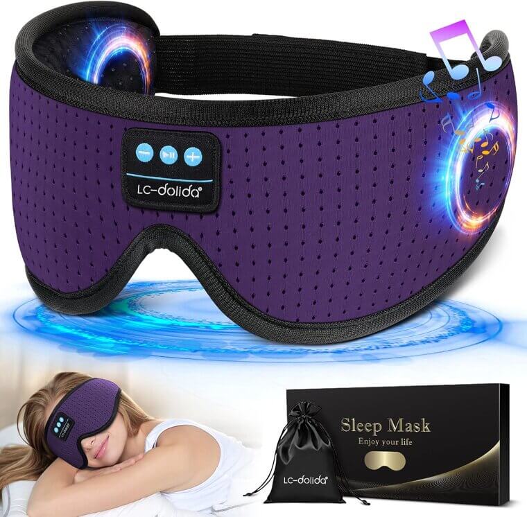 LC-dolida Sleep Headphones: Perfect Sleep Mask for Travel & Yoga - 20% Off!