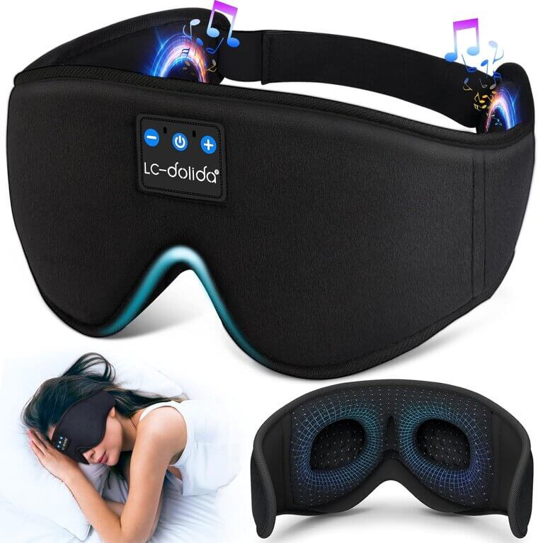 LC-dolida Sleep Headphones: Comfortable Bluetooth Sleep Mask for Relaxation - 40% Off!