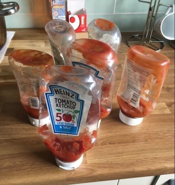 When Your Girlfriend Refuses To Throw Away Empty Ketchup Bottles
