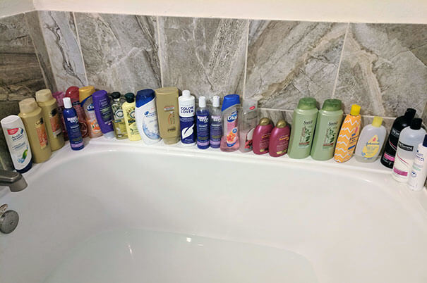 My Wife Refuses To Throw Out The Used Shampoo And Body Wash Bottles