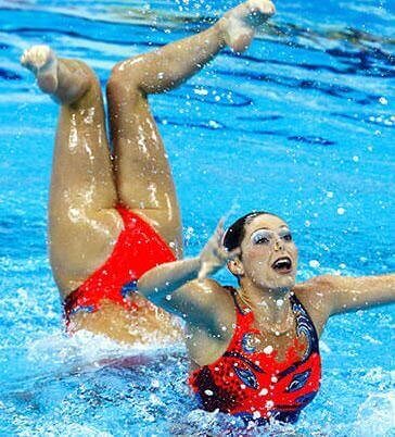 Viewers May Have Concluded This Synchronized Swimmer Was Ten Feet Long