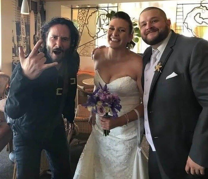 Keanu Reeves Is the Ultimate Wedding Guest