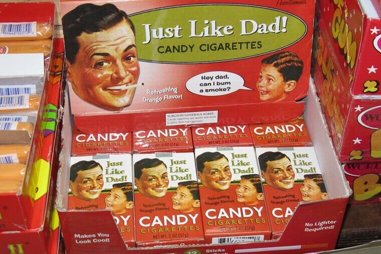 Enjoying Candy Cigarettes