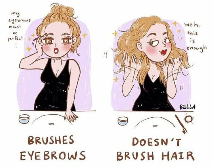 Perfect Eyebrows and Unbrushed Hair Is the Best Combo