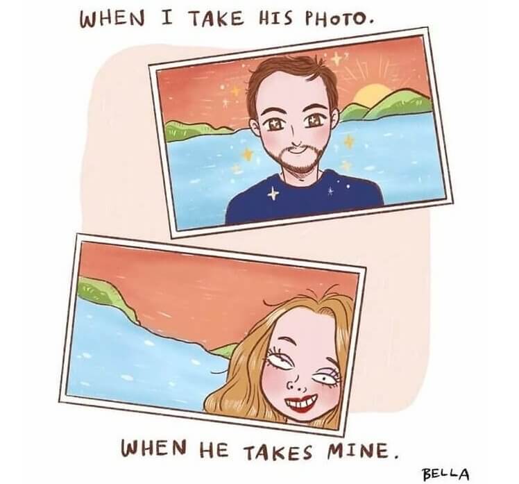 When You Take His Photo Versus When He Takes Yours