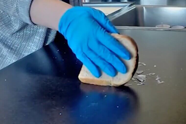 Using Bread To Pick Up Glass