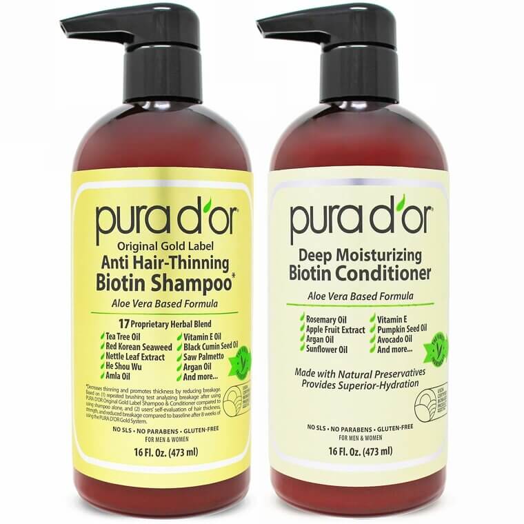 Revitalize Your Hair with PURA D'OR Biotin Shampoo Set 