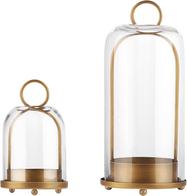 Versatile Metal Candle Holder with Handmade Glass Dome - Industrial Charm! 