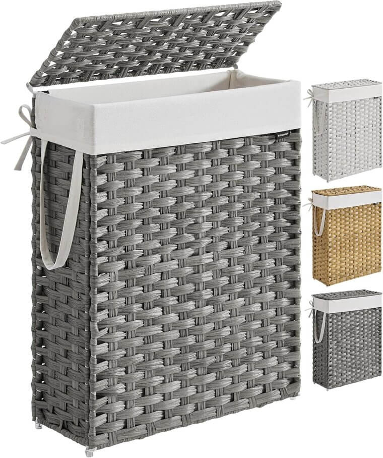SONGMICS Laundry Hamper with Lid & Handles - Foldable & Stylish 