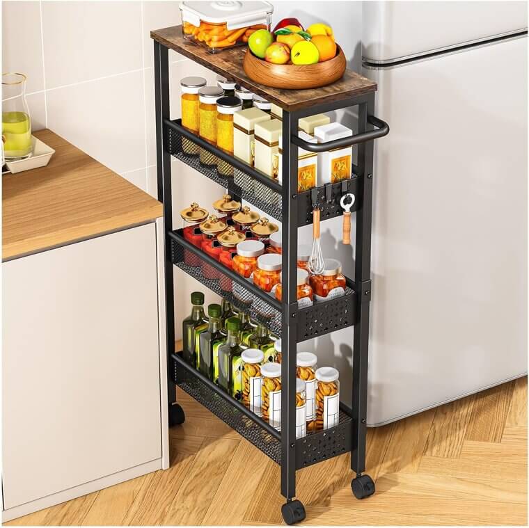 Vivihomety Storage Cart - Perfect for Narrow Spaces - Now 40% Off!