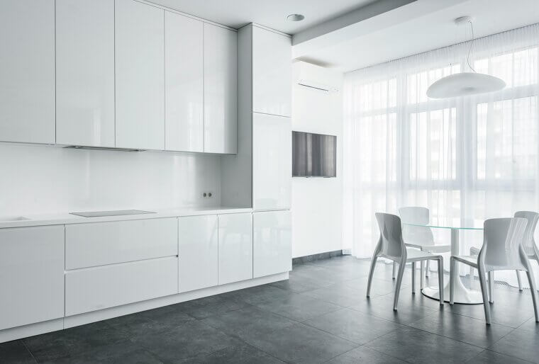 Glossy White Cabinets