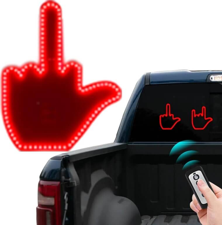 Middle Finger Car Light - Fun Gesture Gadget for Drivers 