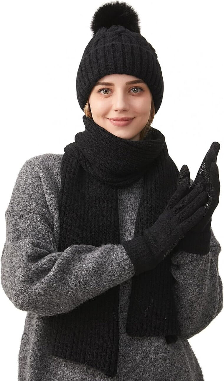 Women Winter Beanie Scarf Set - Stay Cozy and Stylish! - Enjoy 17% Off!