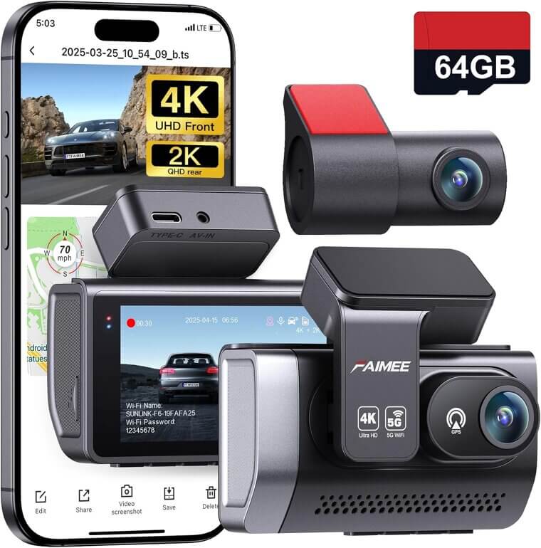 4K+2K Dash Cam with GPS & Night Vision - Don’t Miss the 74% Discount!
