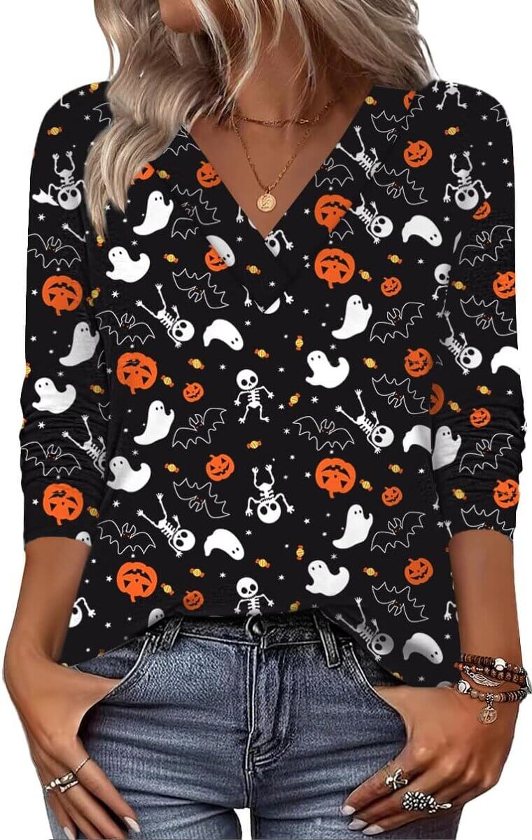 Zeagoo V Neck Tops - Stylish & Slimming Long Sleeve Essential - Don’t Miss the 25% Discount!