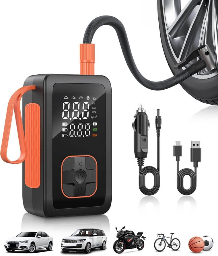Portable Tire Inflator - Fast, Cordless & Multifunctional - Don’t Miss the 71% Discount!