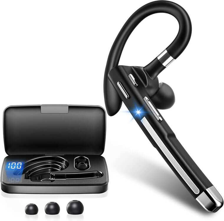 Bluetooth Headset V5.4 - Secure Fit & 100 Hrs Talk Time - Enjoy 62% Off!