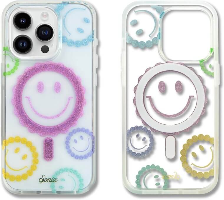 Sonix Glitter Smiley Case - Durable & MagSafe Compatible - Don’t Miss the 75% Discount!