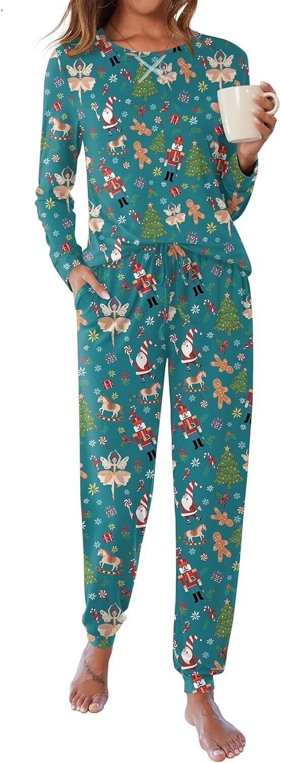 Ekouaer Women’s Pajama Set - Cozy Long Sleeve Joggers with Pockets - Don’t Miss the 53% Discount!