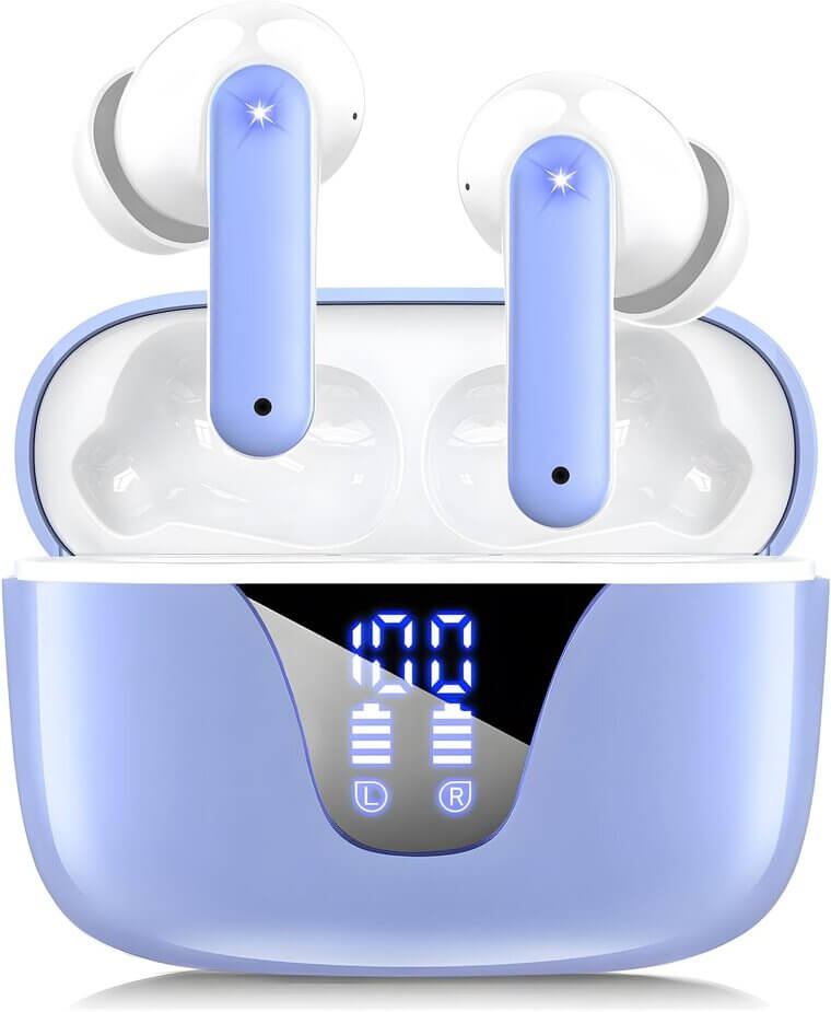 Wireless Earbuds with 50H Playtime & LED Display - Perfect for Active Lifestyles! 