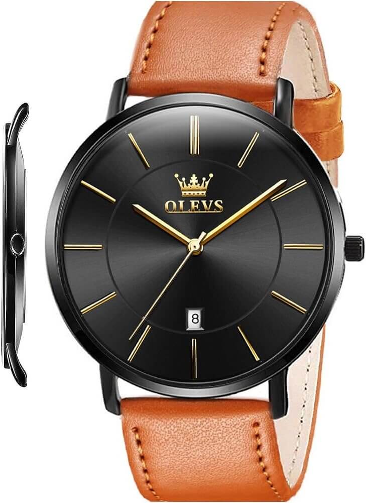 OLEVS Men's Minimalist Watch - Stylish, Ultra-Thin Design - Now 90% Off!