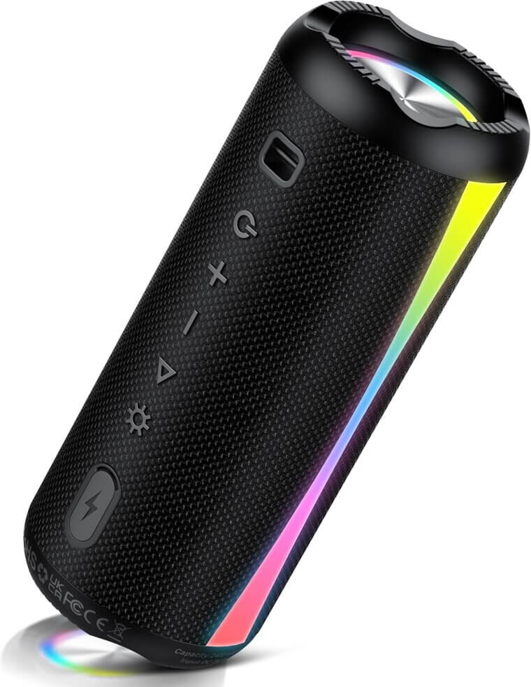 Portable Bluetooth Speaker with RGB Lights & 20H Playtime - - 80% Off!