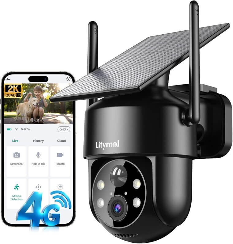 4G LTE Solar Camera - Wireless, 2K Clarity, AI Detection - Now 70% Off!