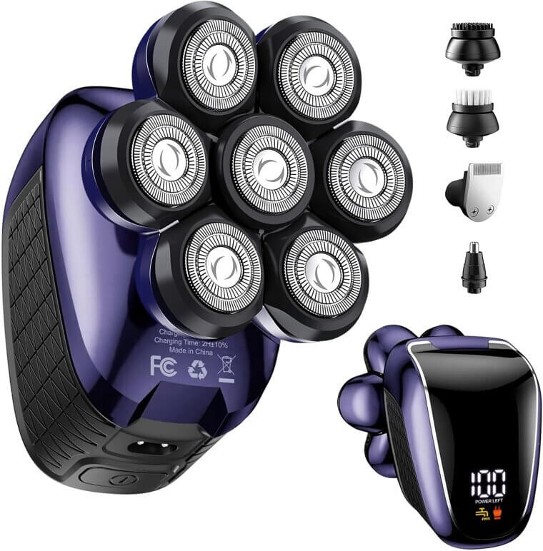 5-in-1 Head Shaver: Ultimate Grooming Kit for Balding Men - 