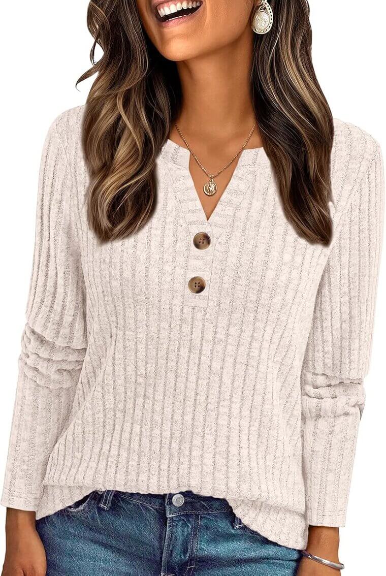 AUTOMET Henley Tunic Tops - Stylish and Comfortable for Fall - Enjoy 55% Off!