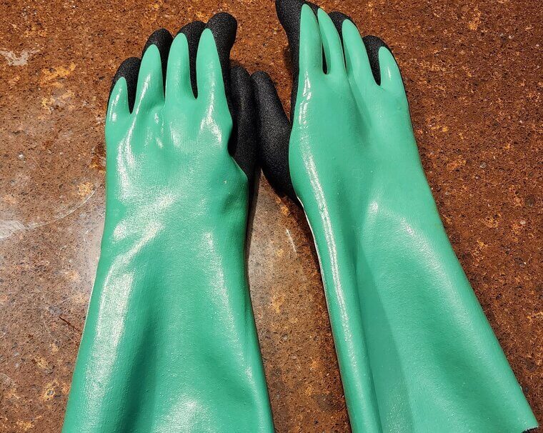 Wearing Gloves When Using Chemicals