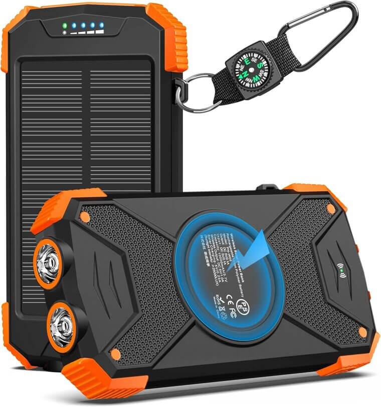 BLAVOR Solar Power Bank - Portable Wireless Charger with Dual Flashlight - Enjoy 33% Off!