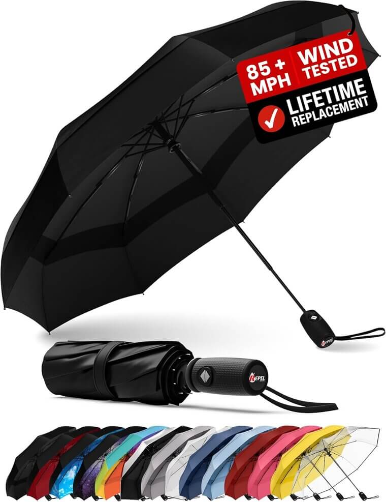 REPEL Travel Umbrella - Windproof & Compact for All Weather - Don’t Miss the 40% Discount!