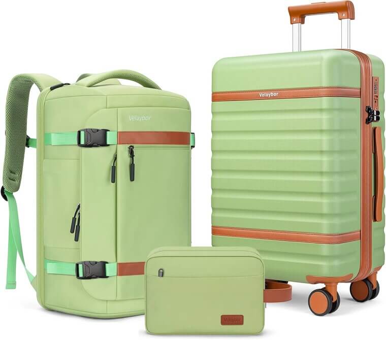 Avocado Green Luggage Set - Lightweight & Secure - Don’t Miss the 20% Discount!