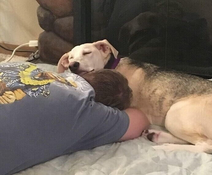 This Dog Was Afraid of Men When He First Got to Their House - But Not Anymore