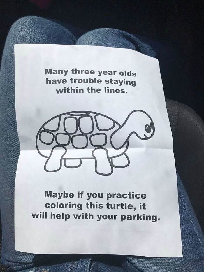 ​A Savage Message After This Person Parked Terribly